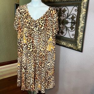 Roaman’s Shirt Sleeve Dress - animal print Sz 2X